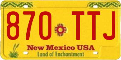 NM license plate 870TTJ