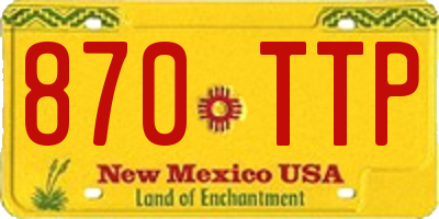 NM license plate 870TTP