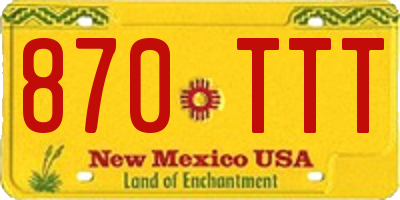 NM license plate 870TTT