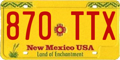 NM license plate 870TTX