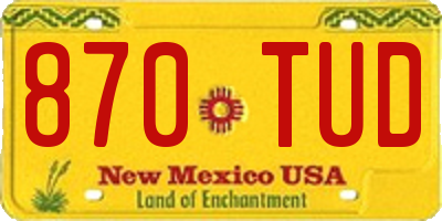 NM license plate 870TUD