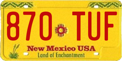 NM license plate 870TUF