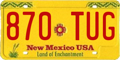 NM license plate 870TUG