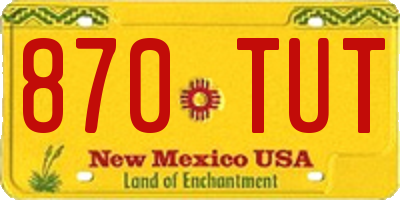 NM license plate 870TUT
