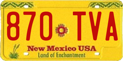 NM license plate 870TVA