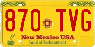 NM license plate 870TVG