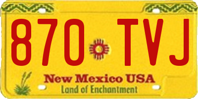 NM license plate 870TVJ