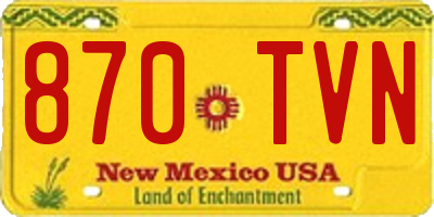 NM license plate 870TVN