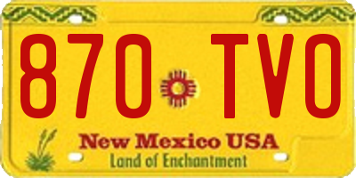 NM license plate 870TVO