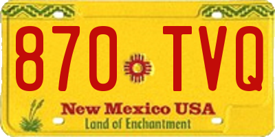 NM license plate 870TVQ