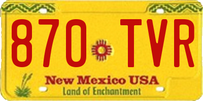 NM license plate 870TVR