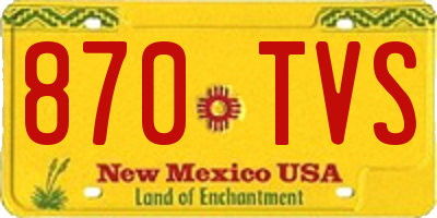 NM license plate 870TVS
