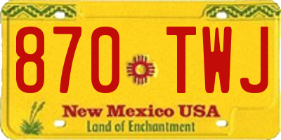 NM license plate 870TWJ