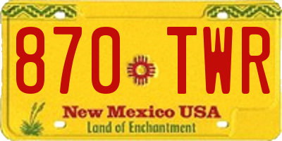 NM license plate 870TWR