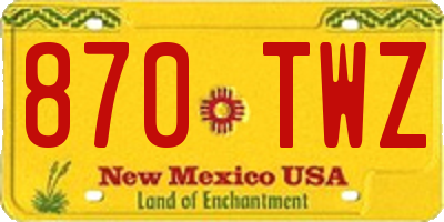 NM license plate 870TWZ