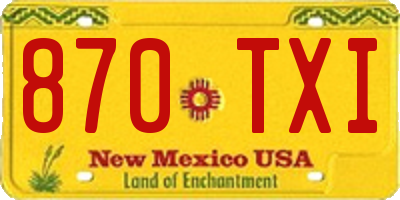 NM license plate 870TXI