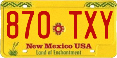 NM license plate 870TXY