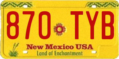 NM license plate 870TYB