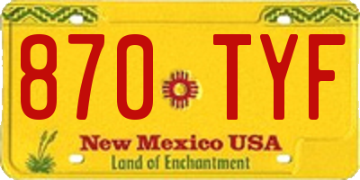 NM license plate 870TYF