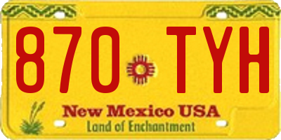 NM license plate 870TYH