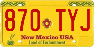 NM license plate 870TYJ