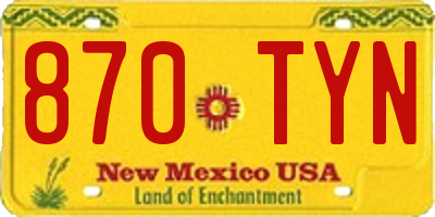 NM license plate 870TYN
