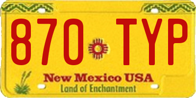 NM license plate 870TYP