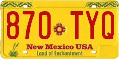 NM license plate 870TYQ