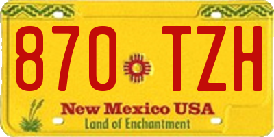NM license plate 870TZH