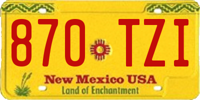 NM license plate 870TZI