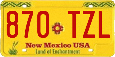 NM license plate 870TZL