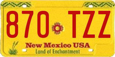 NM license plate 870TZZ