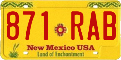 NM license plate 871RAB