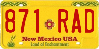 NM license plate 871RAD