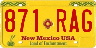 NM license plate 871RAG