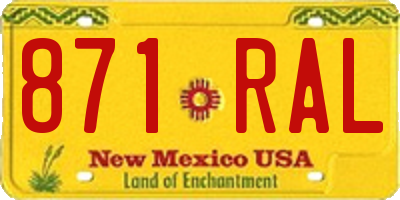 NM license plate 871RAL