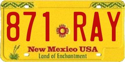 NM license plate 871RAY