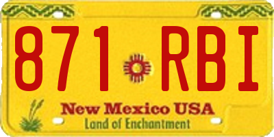 NM license plate 871RBI