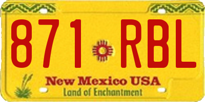 NM license plate 871RBL