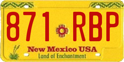 NM license plate 871RBP