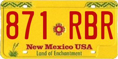NM license plate 871RBR