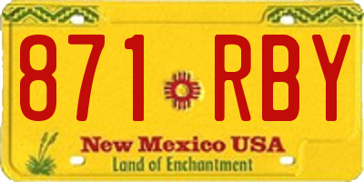 NM license plate 871RBY