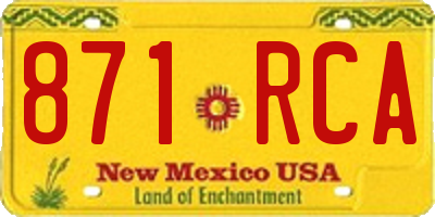 NM license plate 871RCA