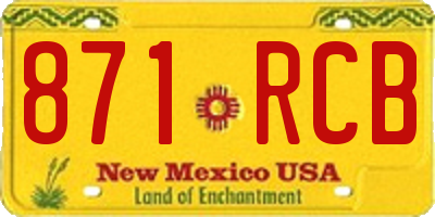 NM license plate 871RCB