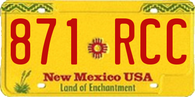 NM license plate 871RCC