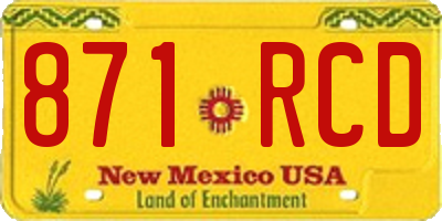 NM license plate 871RCD