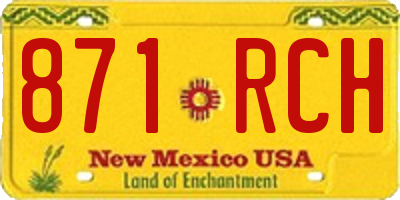 NM license plate 871RCH