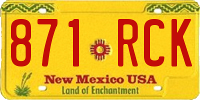 NM license plate 871RCK