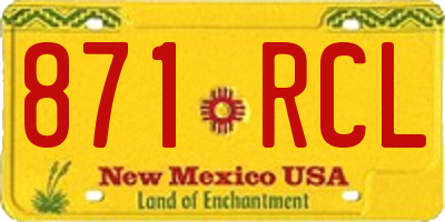 NM license plate 871RCL