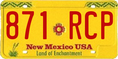 NM license plate 871RCP